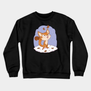 A Cute Cartoon Fox's Winter Adventure Crewneck Sweatshirt